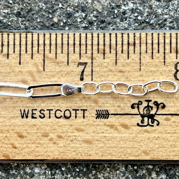 SUNDANCE $128 NEW 7-8" Adj. Sterling Silver Italy 925 Paperclip Link Bracelet - Picture 4 of 9